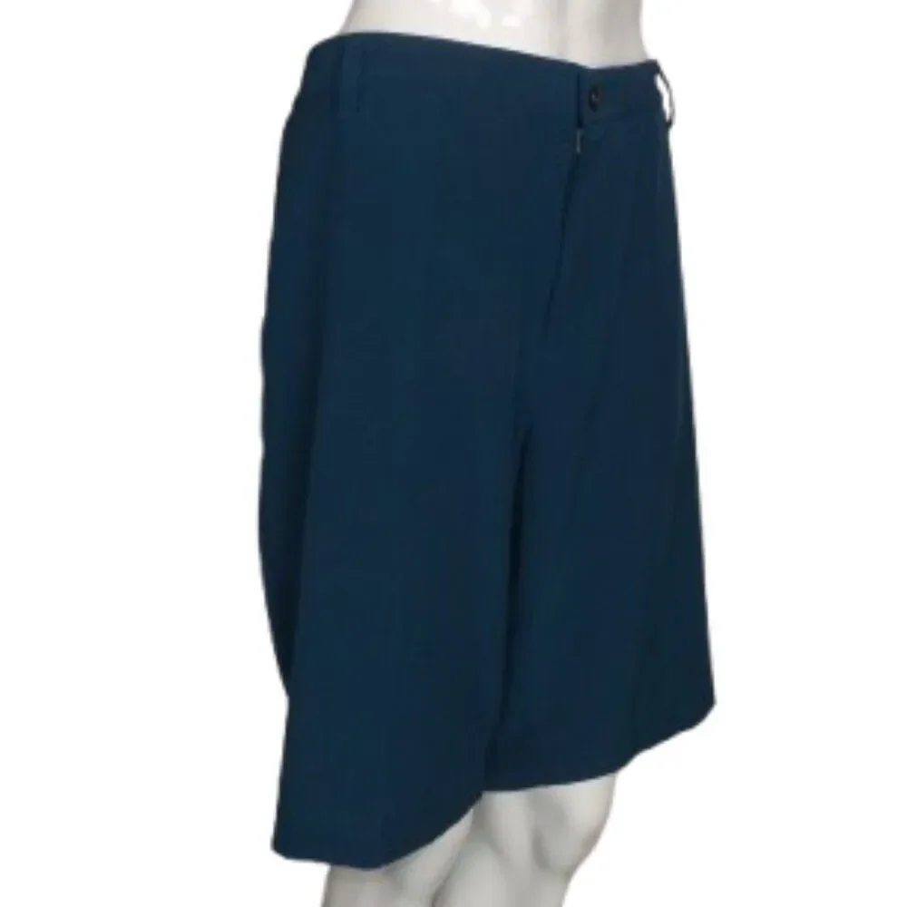 ADIDAS Shorts, 40, Dark Teal, Stretchy, Bermuda, Zipper, 4 Pockets, Blue Green